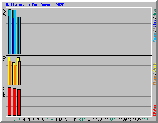 Daily usage for August 2025